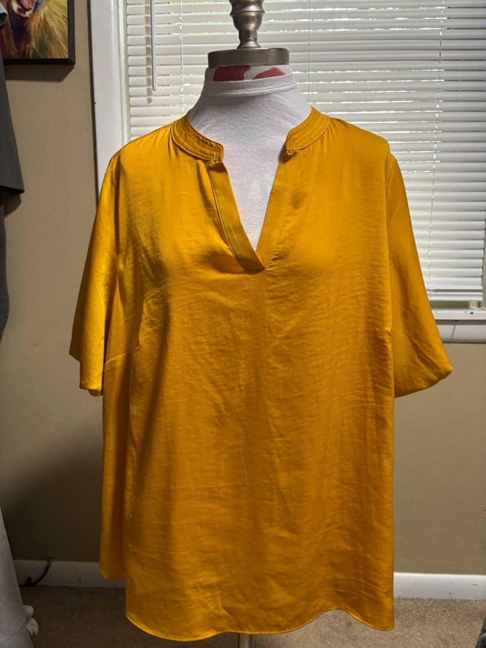 Vince Camuto Golden Yellow Split-Neck Tunic